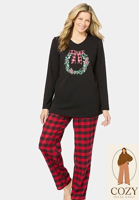 24 Plus Size Looks For Winter That Are Absolutely Stunning 11 Flannel Pajama Set Elevated for Errands