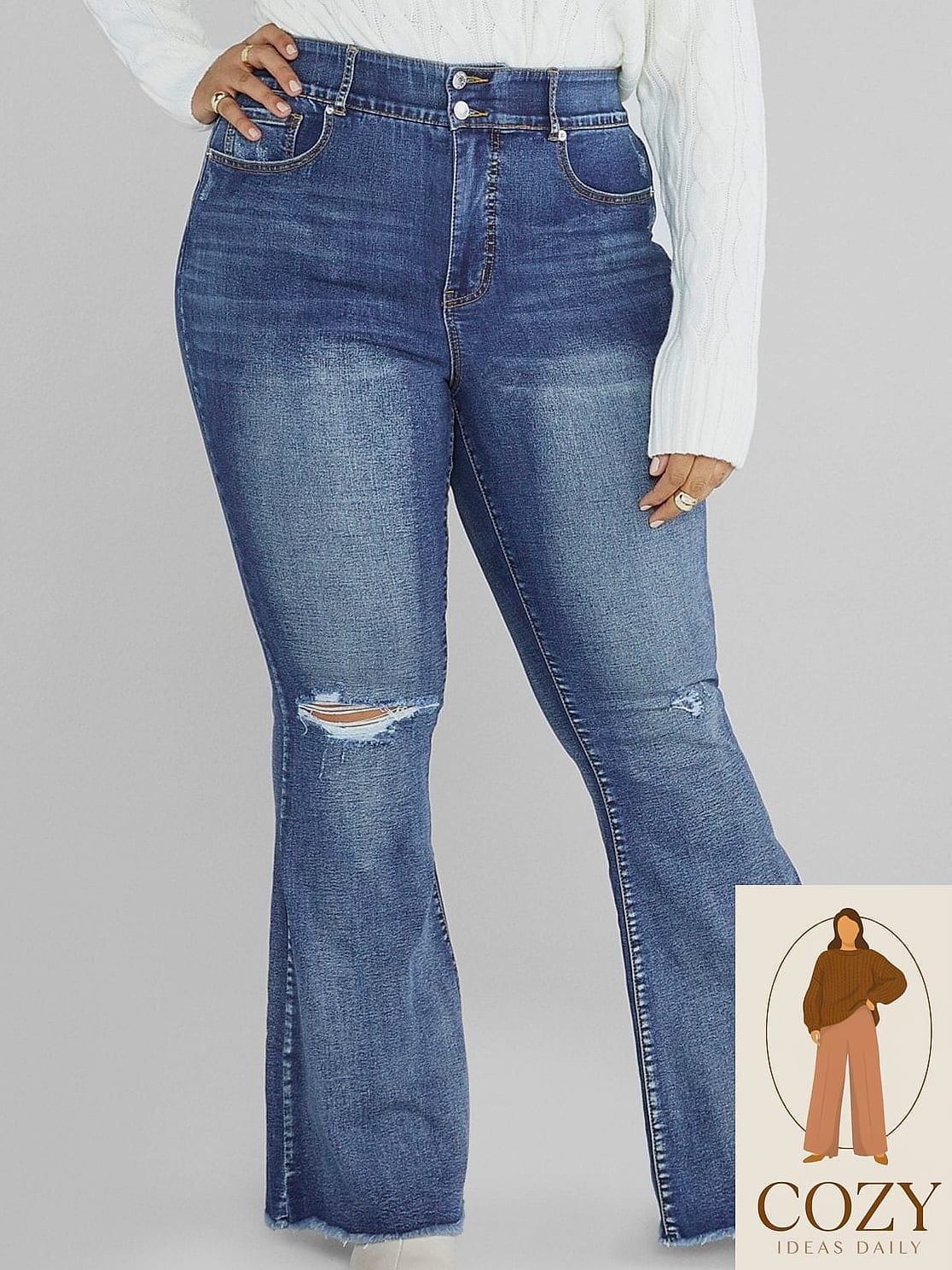 Flare Jeans With a Tucked-In Blouse