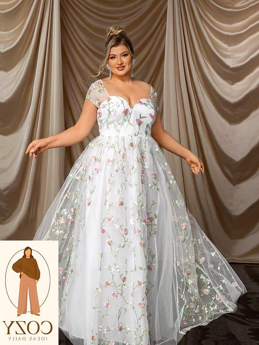 Floral Applique Tulle Dress