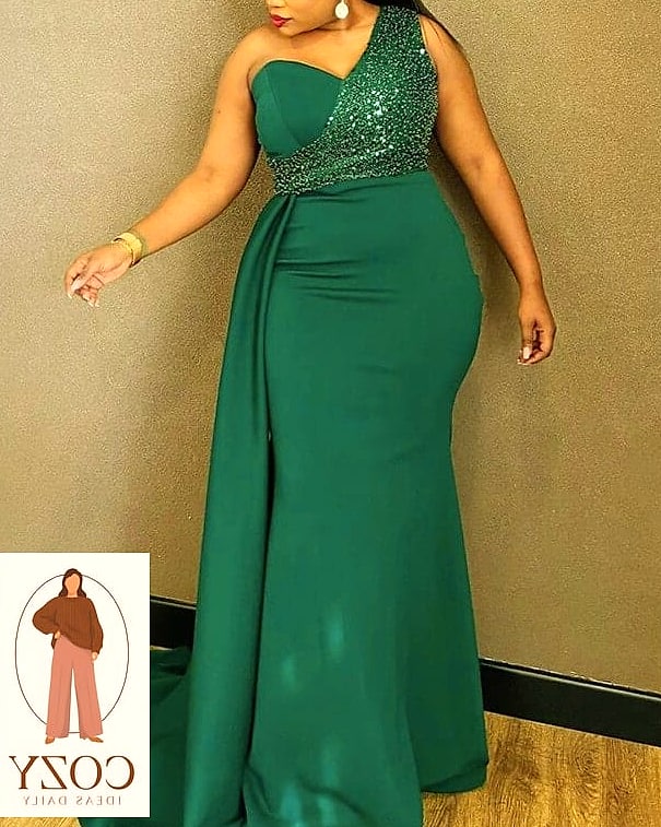 Forest Green Off-the-Shoulder Midi