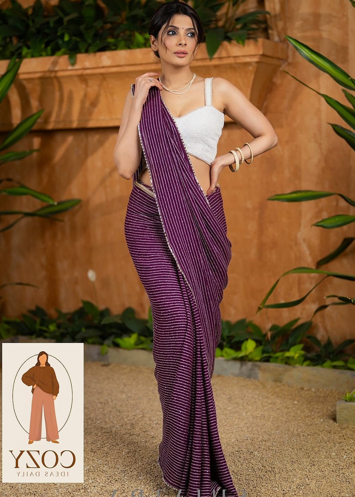 Georgette Saree with Minimal Draping