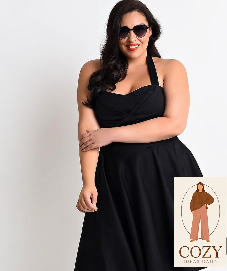 Halter Dress With Gold Jewelry