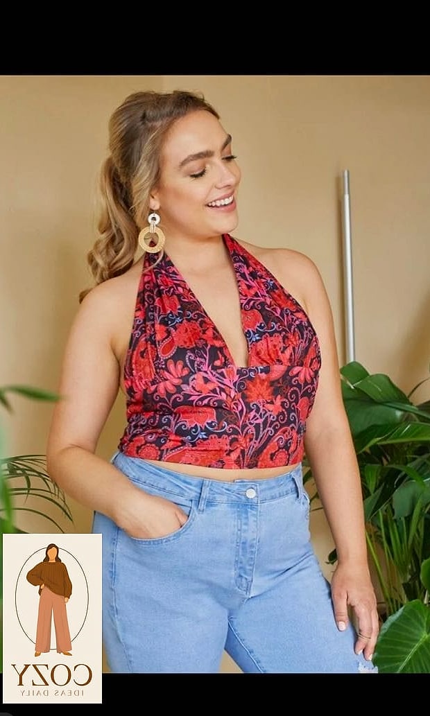 Halter Top and High-Waisted Jeans