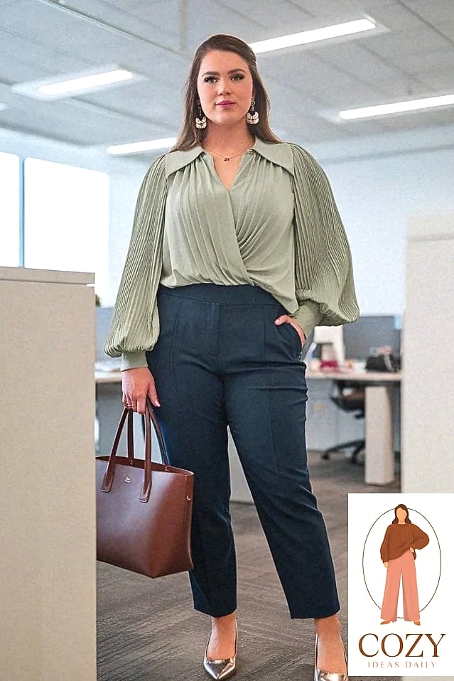 High-Waisted Trousers and Silk Cami