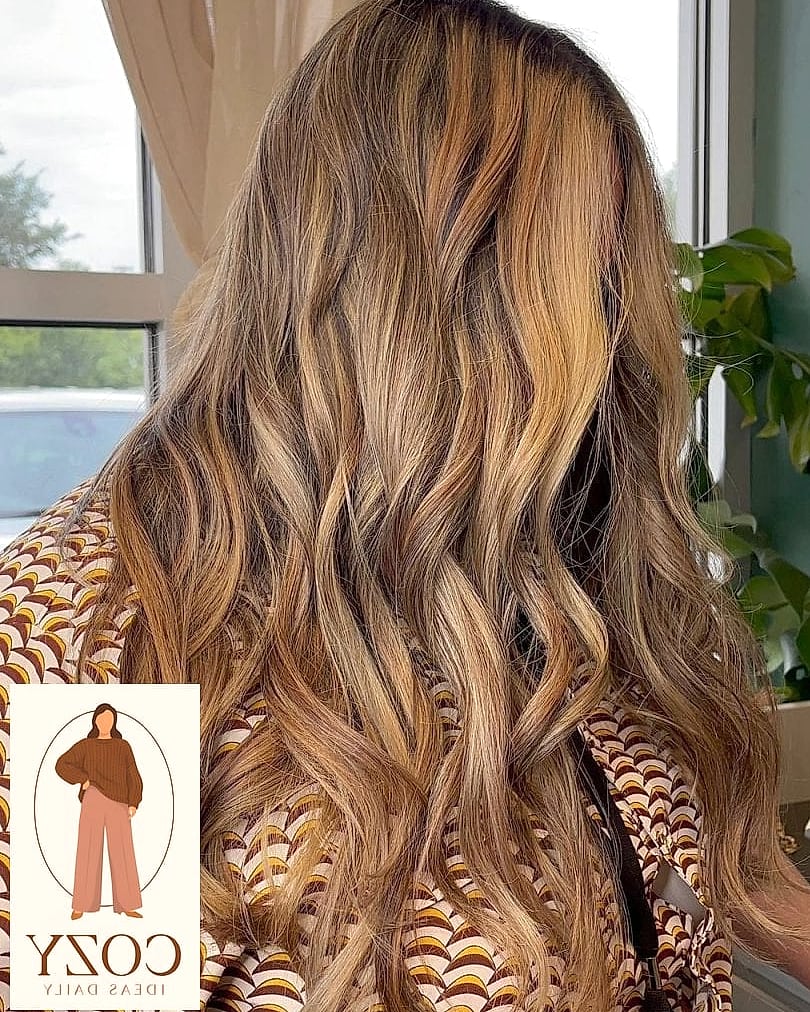 Honey Blonde Highlights on Dark Bases