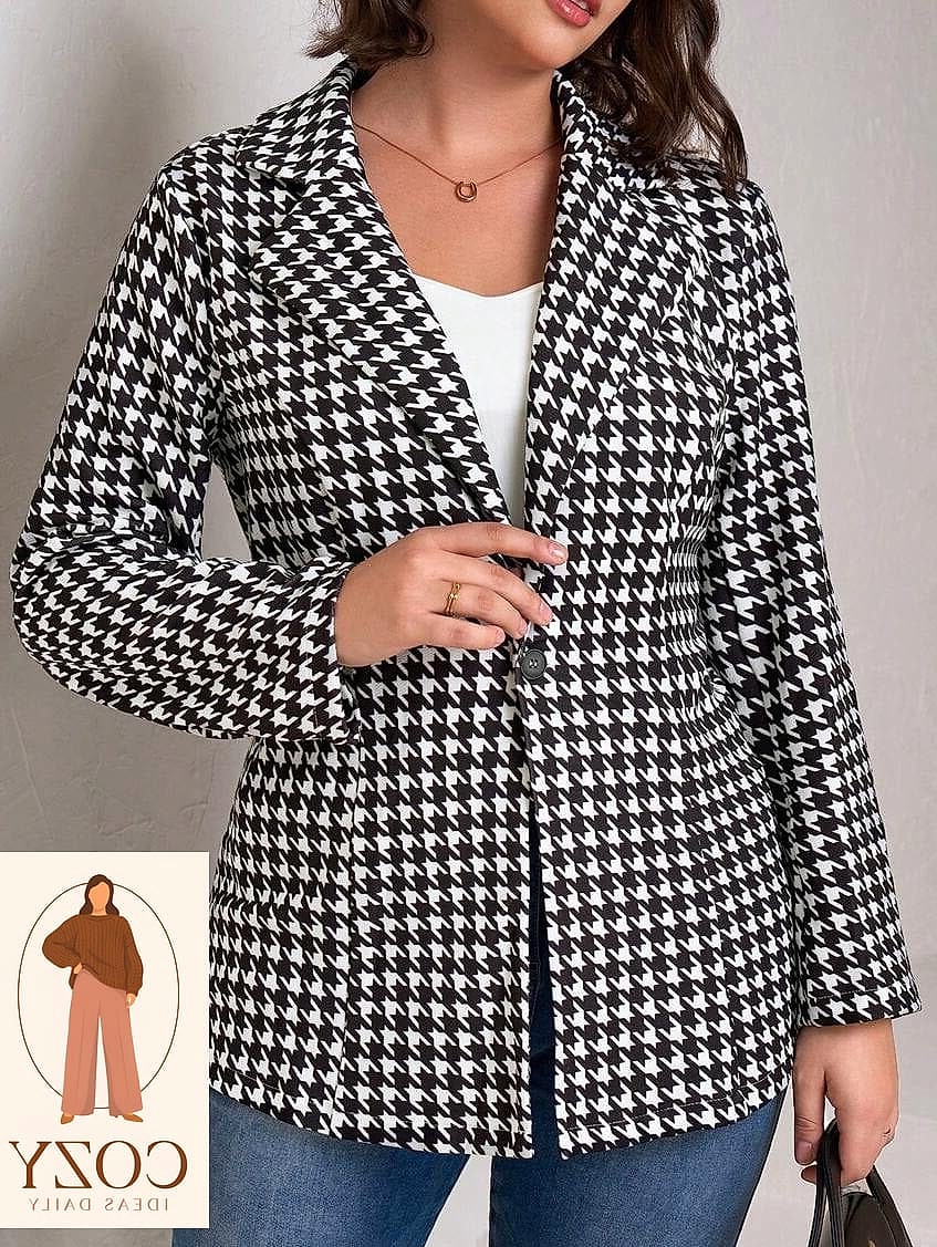 Houndstooth Blazer As A Dress