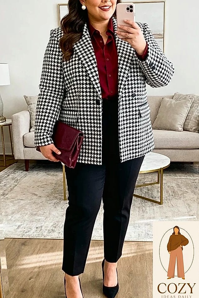 Houndstooth Blazer for Fall