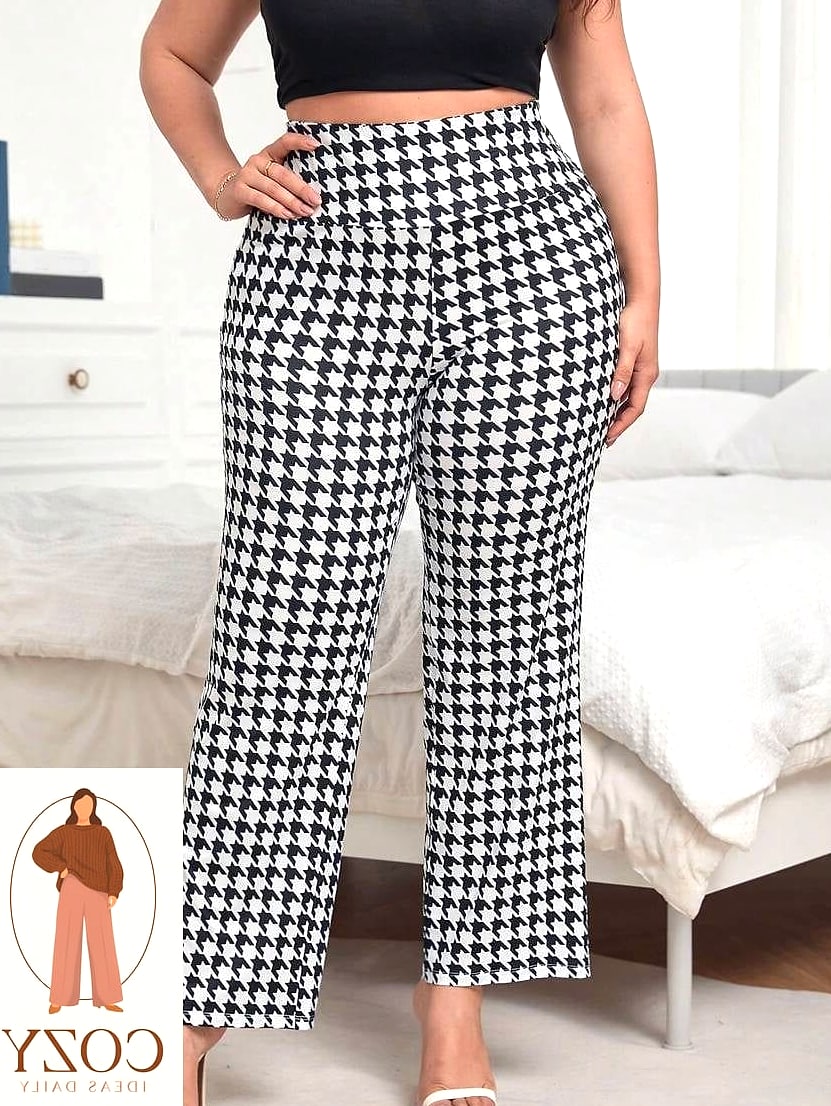 Houndstooth Pants With a Simple Tee