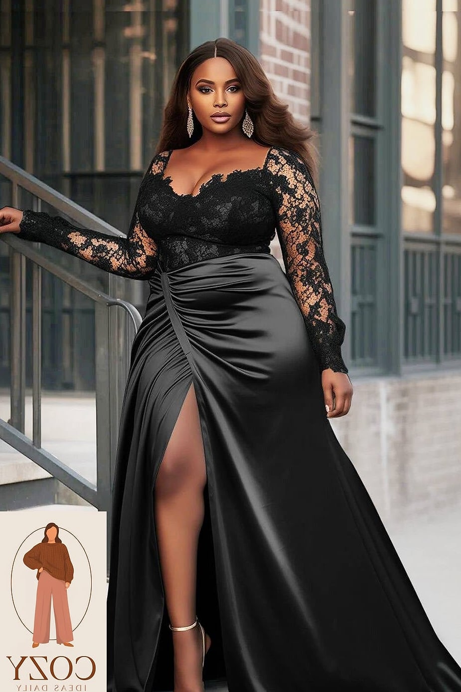 Houndstooth Print Formal Dress