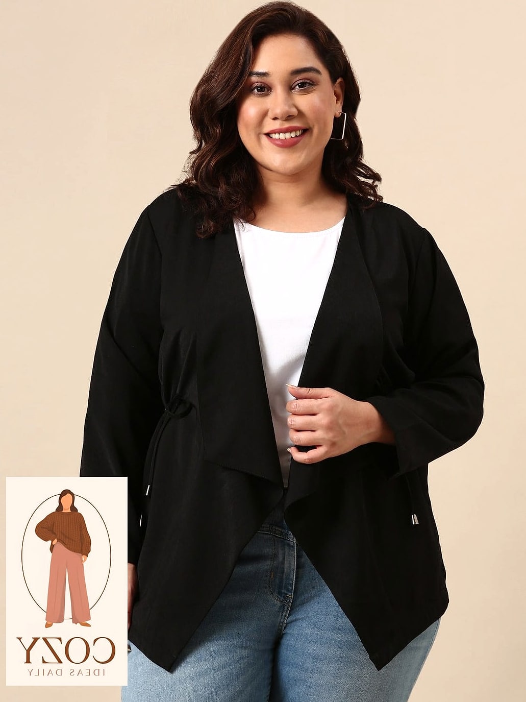 20 Plus Size Posing You'll Want to Screenshot Immediately 20 The Jacket Over the Shoulder