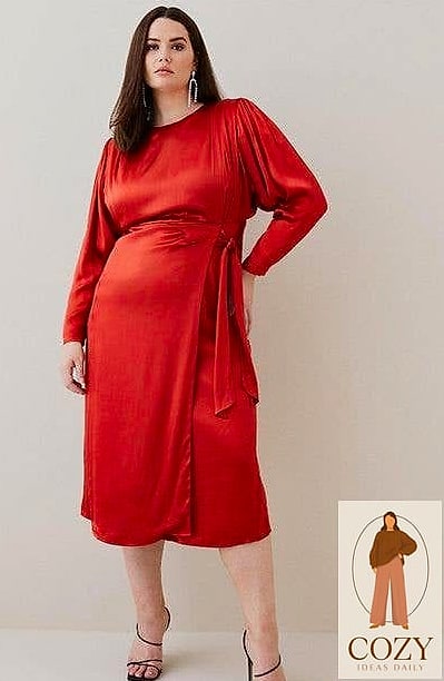 Karen Millen Plus Size Linen Blend Organdie Woven Pussybow Blouse