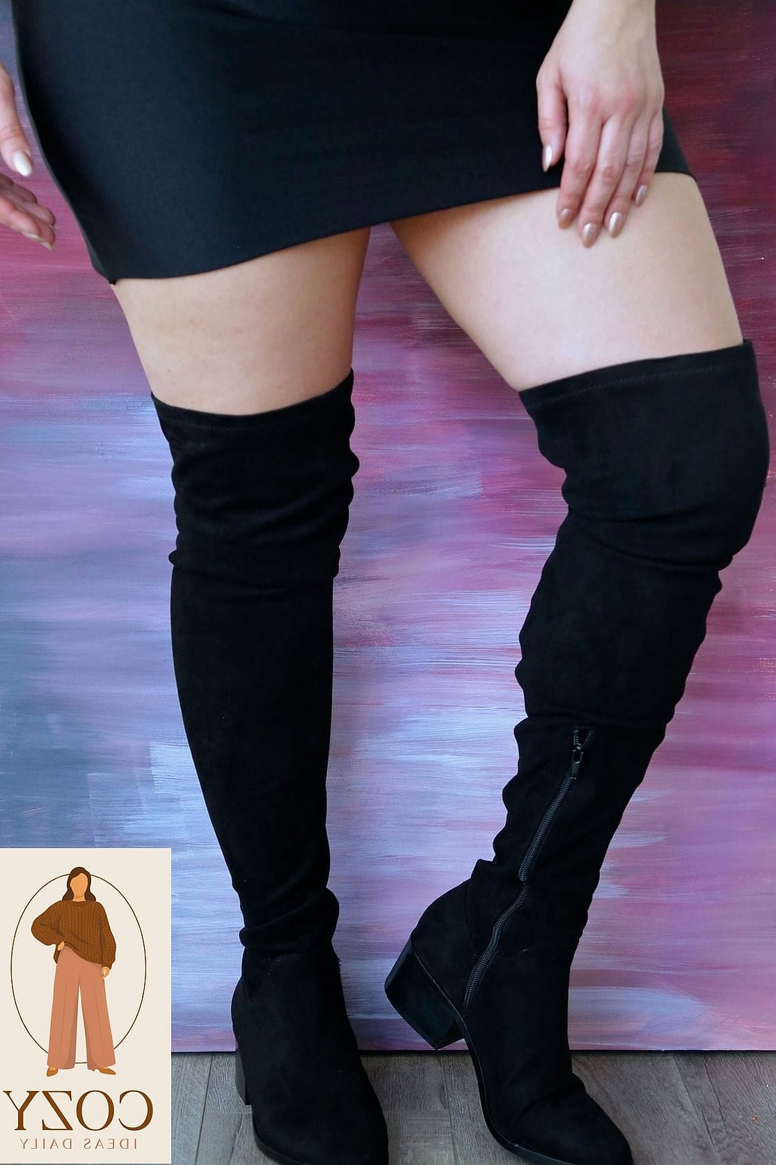 Knee-High Boots With a Midi Skirt