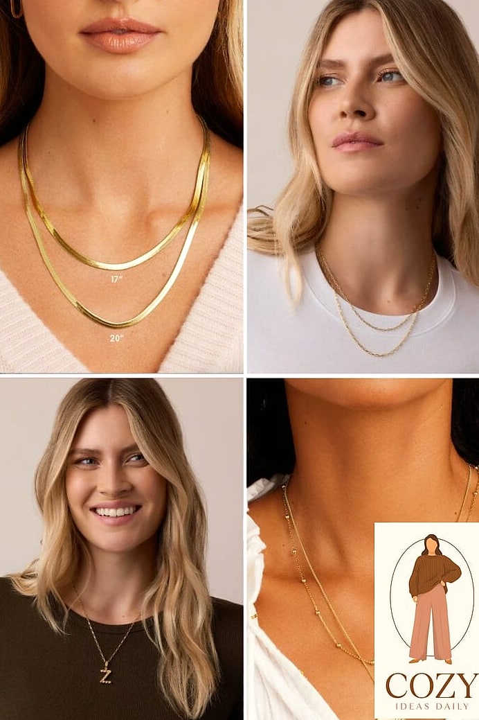 Layered Necklaces Over a Simple Top