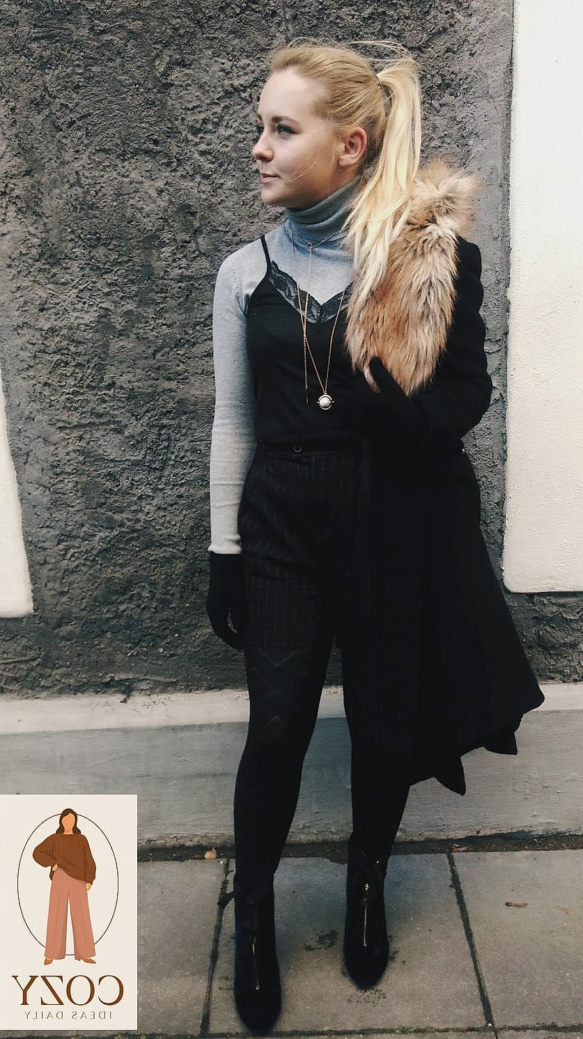 Layering Turtlenecks Under Slip Dresses