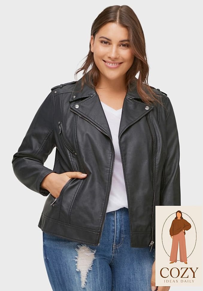 Leather Jacket And Mini Skirt Combo