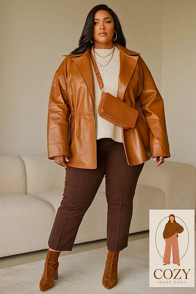 Leather Jacket and Mini Skirt Combo