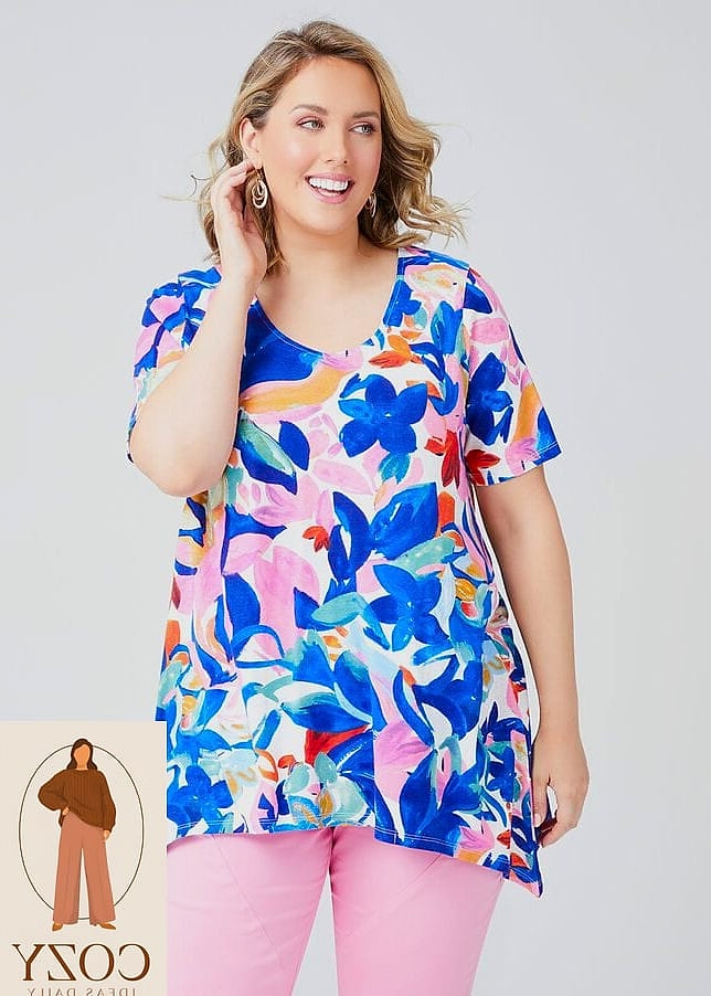 Linen Blend Floral Dress for Summer