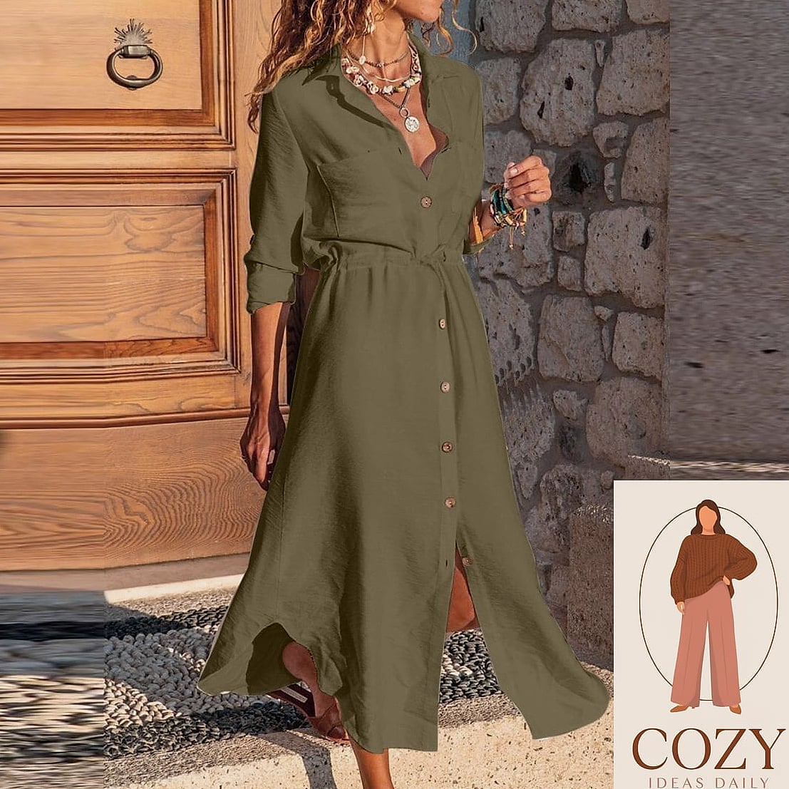 Long-Sleeve Midi for Transitional Weather