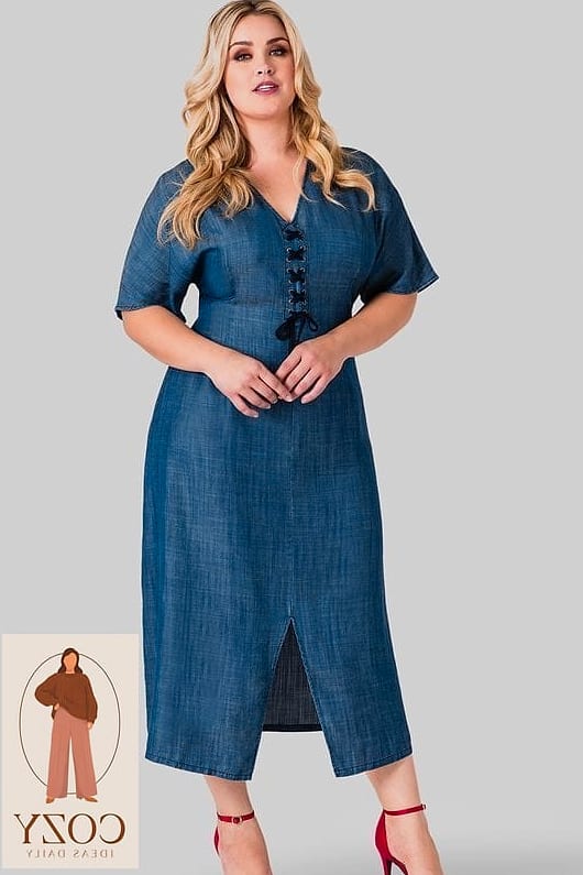 Maxi Dress with a Denim Jacket and Sneakers