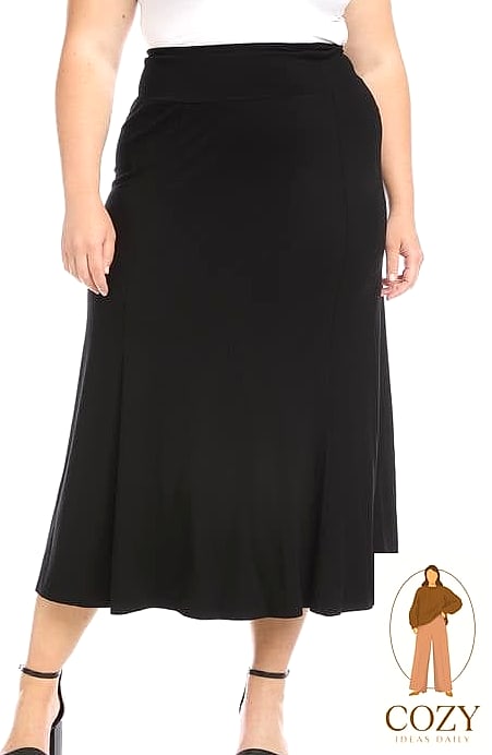 Midi Skirt and Chunky Knit Sweater
