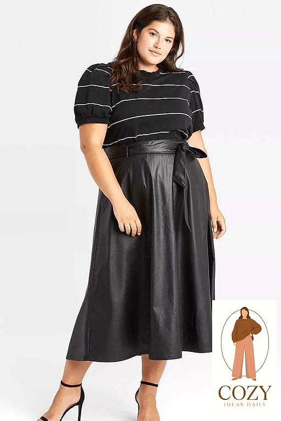 The Midi Skirt and Chunky Knit Combo
