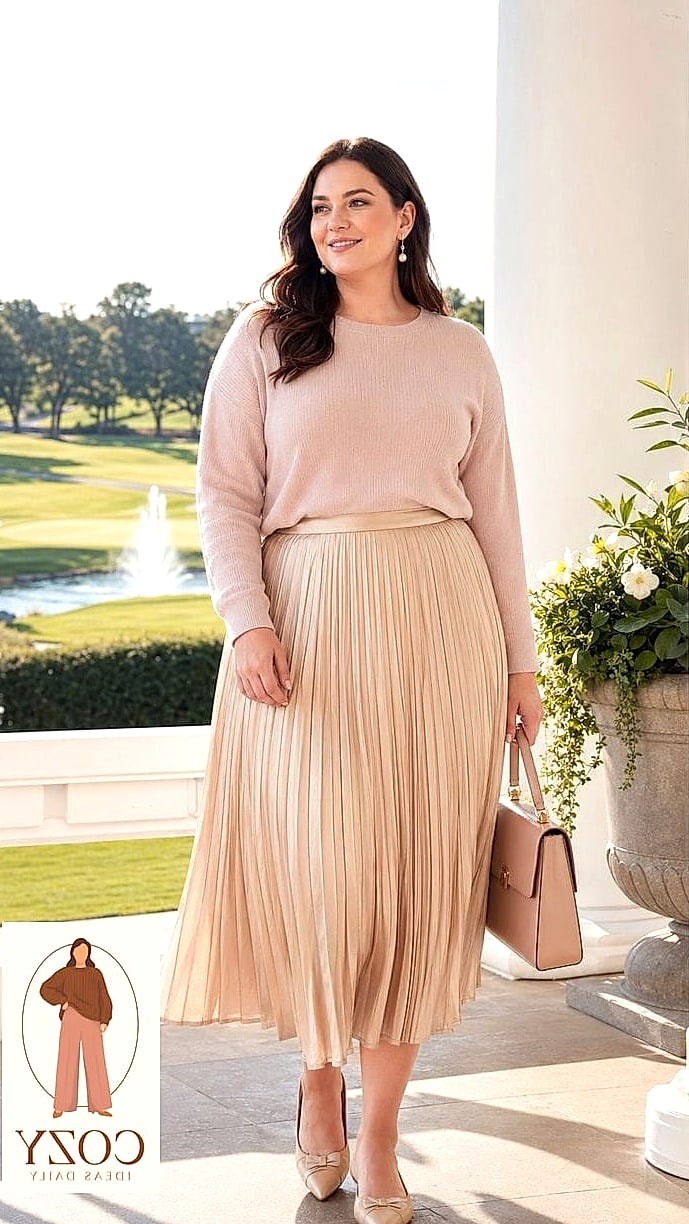 Midi Skirt and Turtleneck Pairing