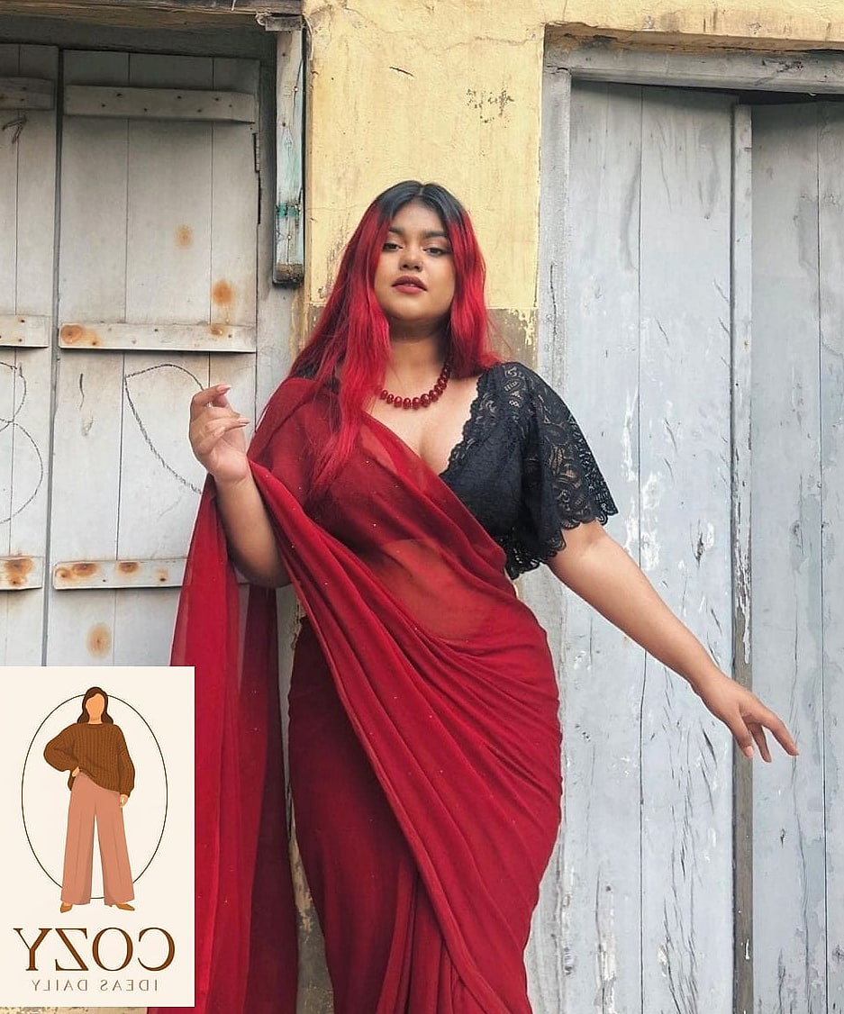 Monochrome Saree with Statement Jewelry