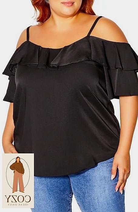 Off-Shoulder Top with a Denim Mini