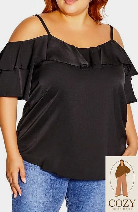 Off-The-Shoulder Top And Straight Jeans