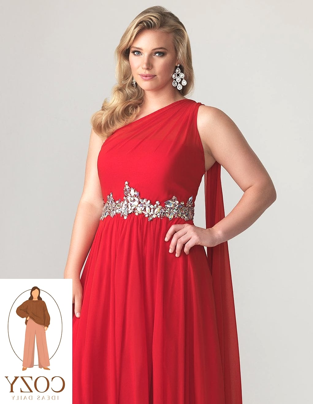 The One-Shoulder Gown in Forest Green