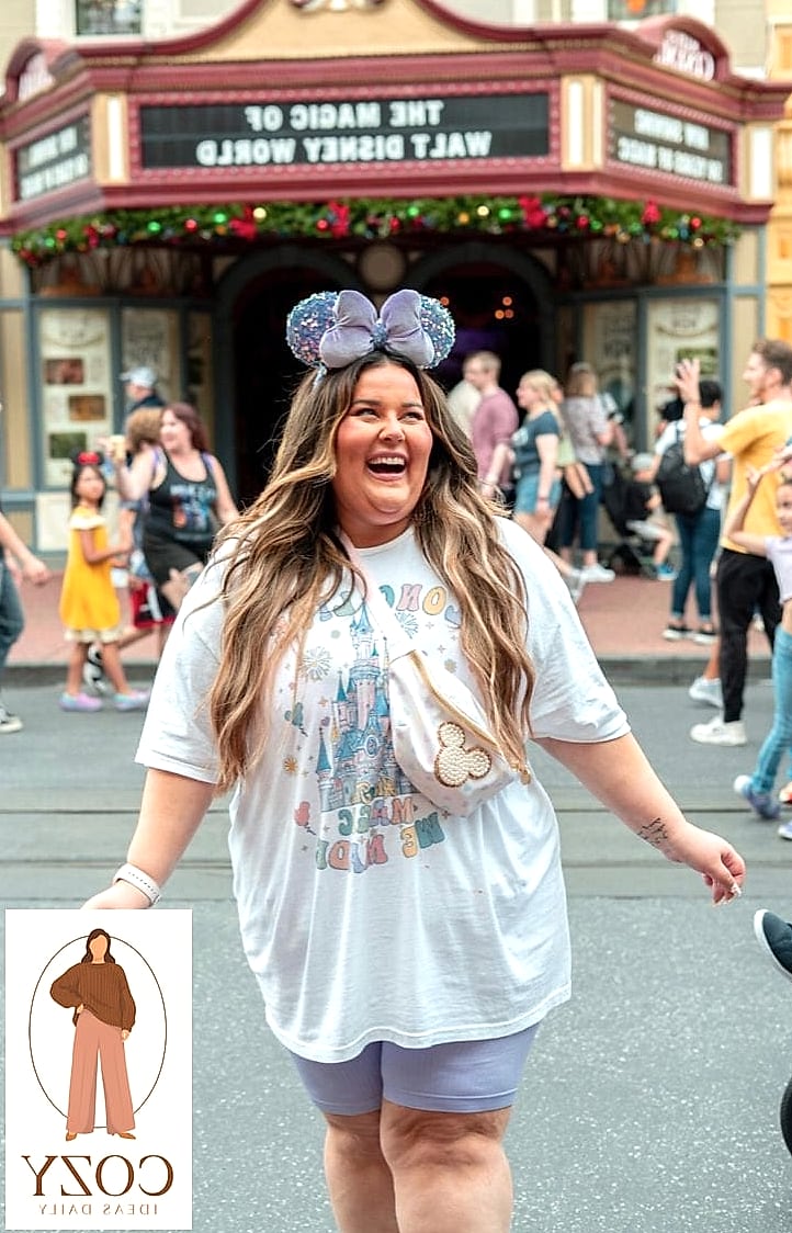 29 Plus Size Disney Outfits Worth Pinning Immediately 27 The Overall Shorts and Graphic Tee