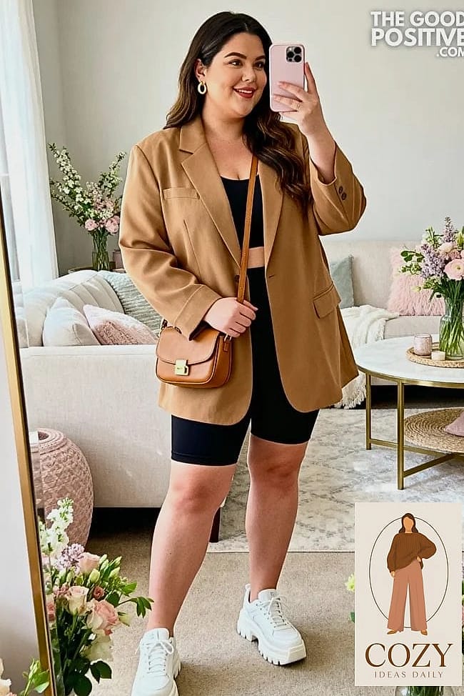 Oversized Blazer Over a Turtleneck