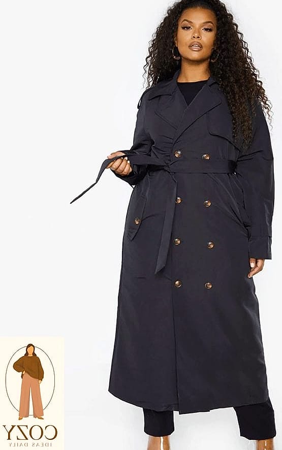Oversized Trench Coat Over Leggings