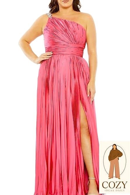 28 Pink Plus Size Dresses Worth Pinning Immediately 17 The Pink Off-Shoulder Dress