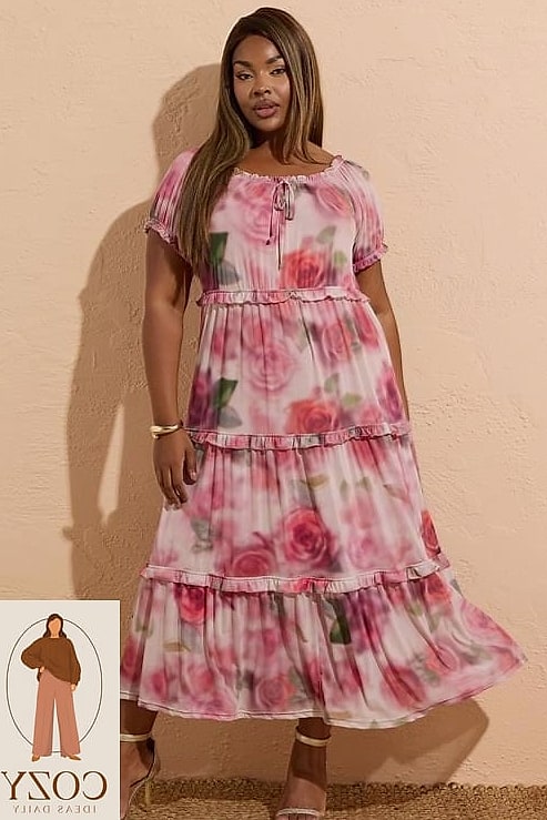28 Pink Plus Size Dresses Worth Pinning Immediately 13 The Pink Tiered Maxi for Festival Season