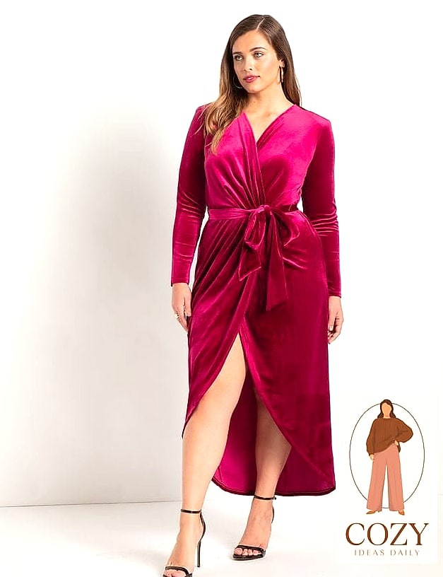 28 Pink Plus Size Dresses Worth Pinning Immediately 26 The Pink Velvet Dress for Holiday Parties