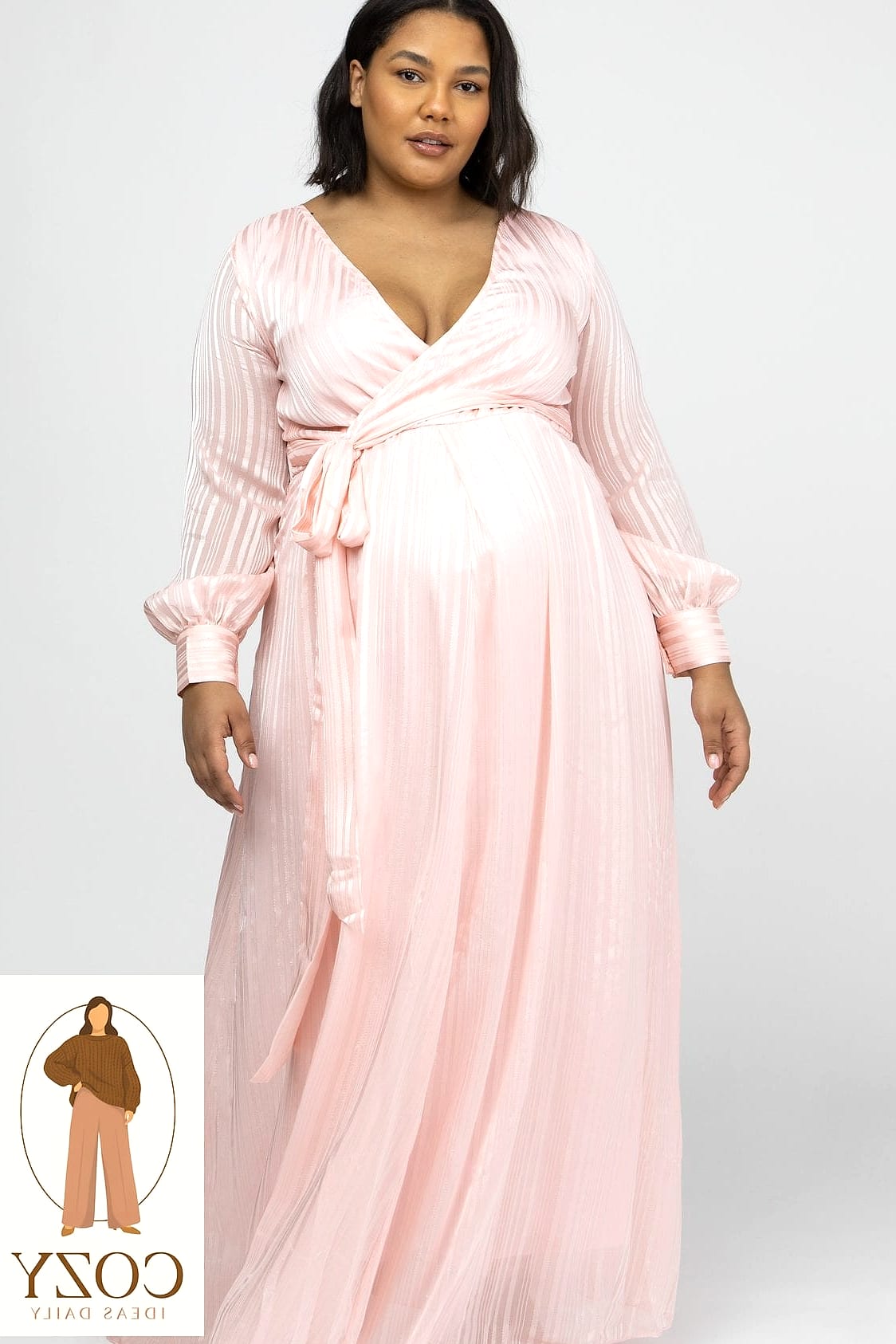 28 Pink Plus Size Dresses Worth Pinning Immediately 23 The Pink Wrap Dress with Long Sleeves