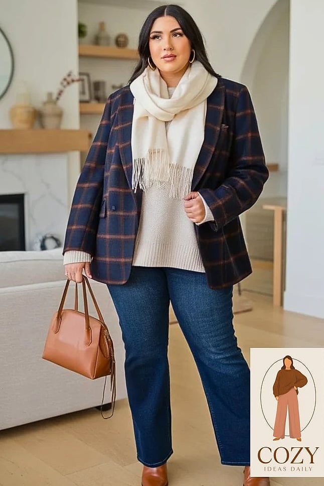 Plaid Blazer for a Bold Statement