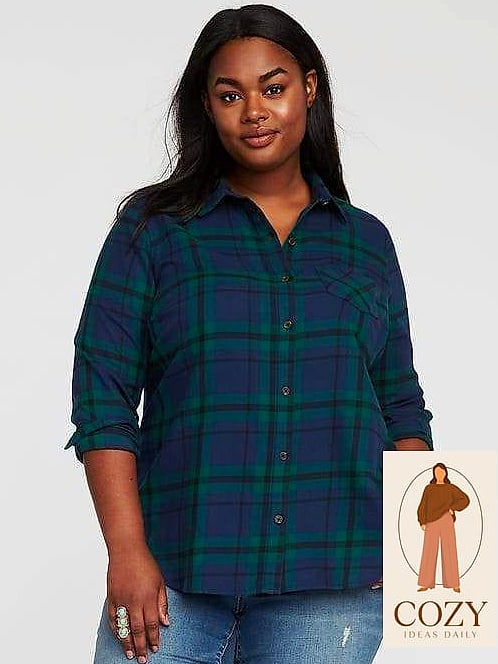 Plaid Shirt Dress with Boots