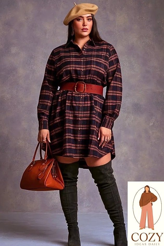 Plaid Shirt Dress for Fall Errands