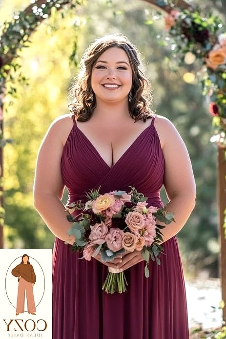 Plum Satin Slip Dress with a Blazer