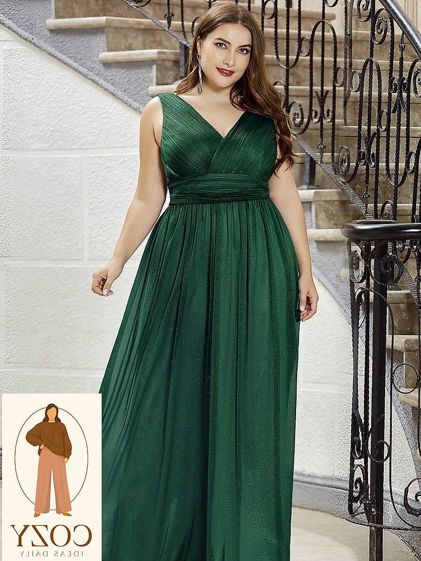 Plunge Neck Satin Gown