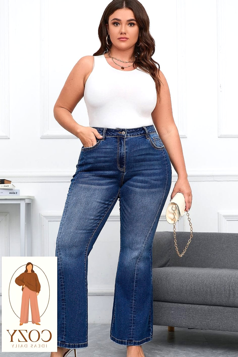 Plus Size Jeans With Statement Stitching Or Embellishment