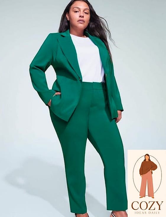 The Power Suit in Forest Green