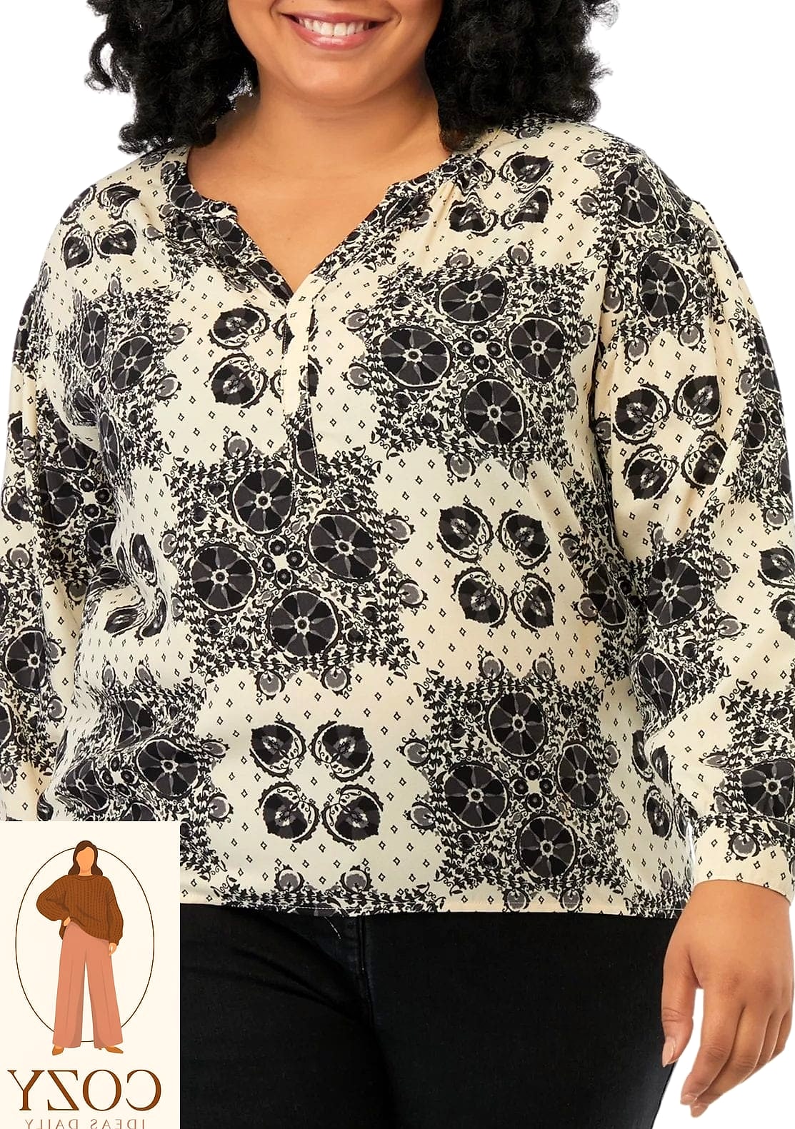 The Printed Blouse and Solid Bottom Formula