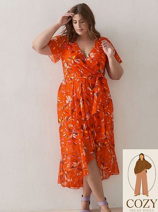 Printed Wrap Dress for a Wedding Guest Look