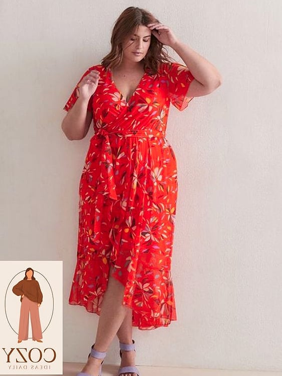 The Printed Wrap Midi with Pockets