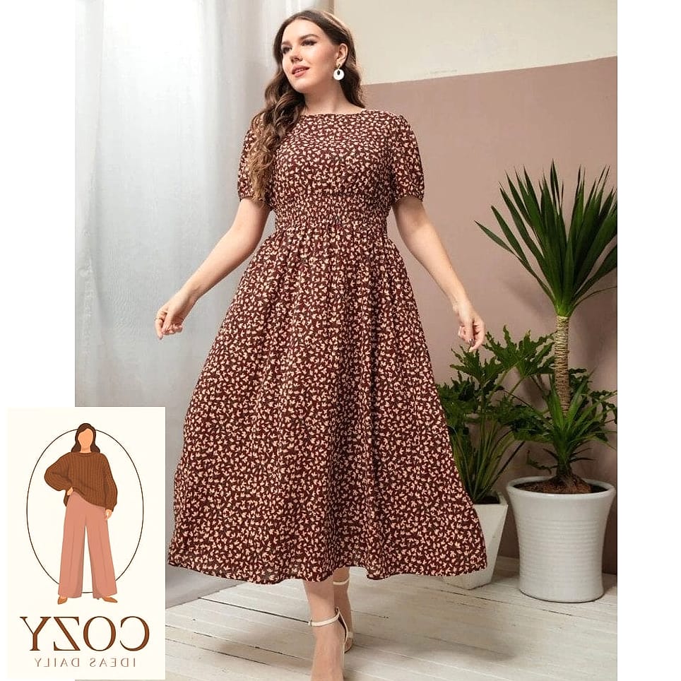 Puff-Sleeve Dress with Ankle Boots