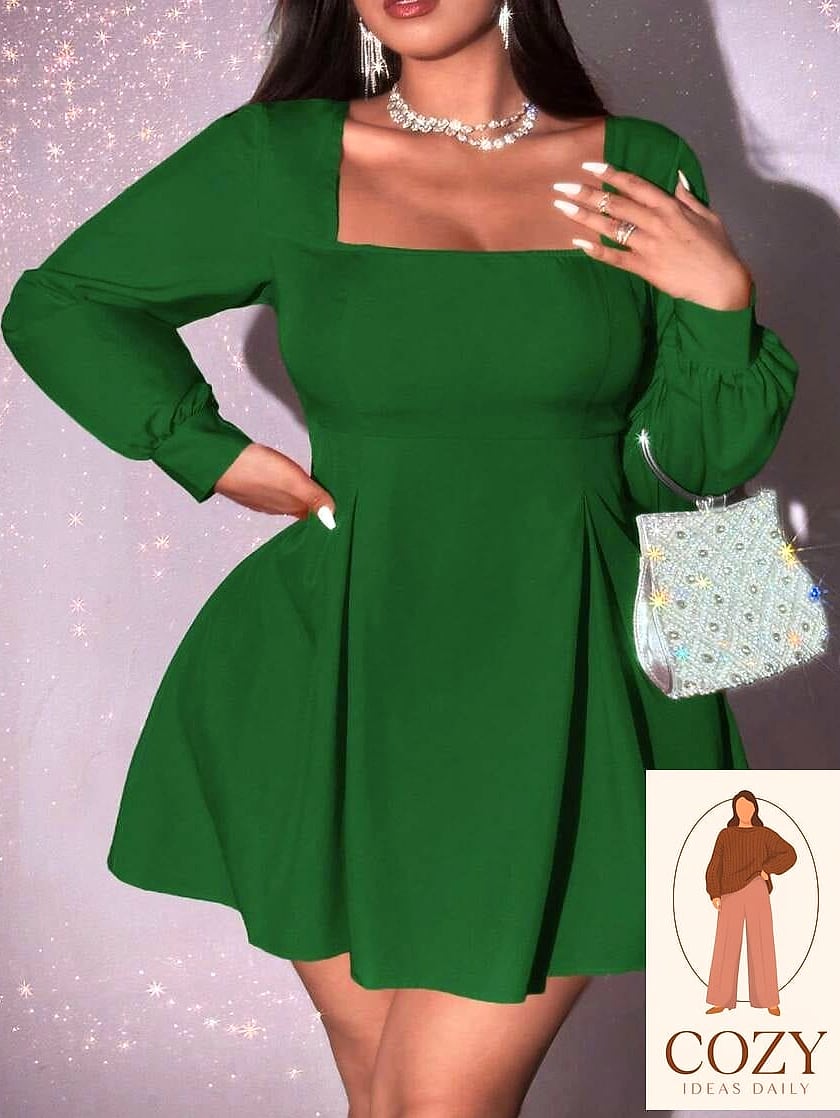Puff-Sleeve Top with Wide-Leg Trousers