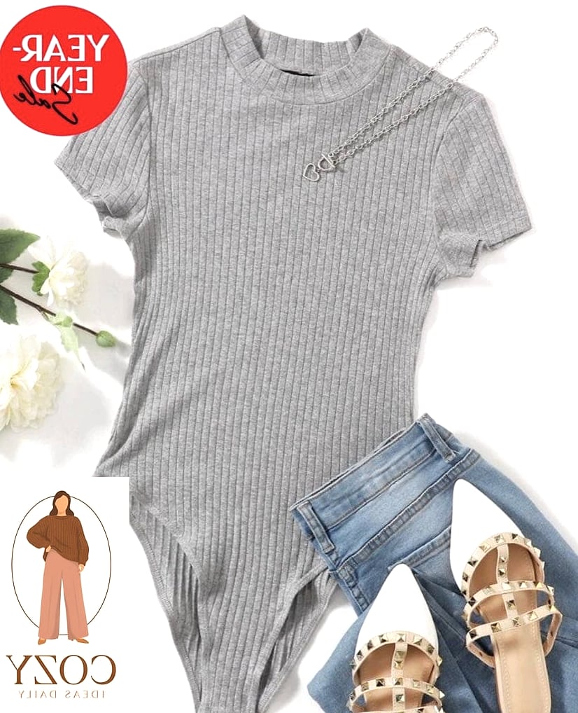 Ribbed Bodysuit and Flare Jeans